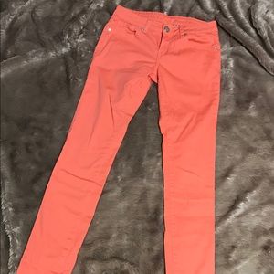 VIP size 3/4 coral skinny jeans